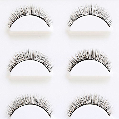 Preisvergleich Produktbild Gefälschte Wimpern 3 Paar Natürliche Ultradünne 3D Schwarz + Braun Wiederverwendbare Falsche Natürliche Aussehen Für Make-Up Wimpern Verlängerung Frauen Make-Up
