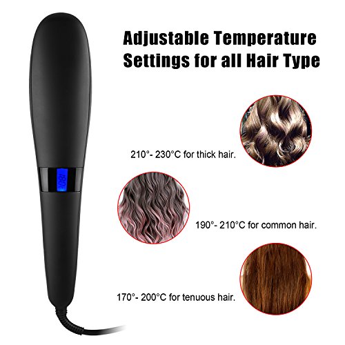 Euph Ionen Keramik Glättbürste Haarglätter mit Lock Funktion und 30-min Auto Abschaltung - 6