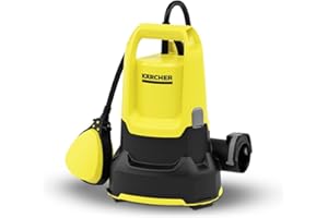 Kärcher Elettropompa a Immersione SP 9.000 Flat ad Aspirazione Piatta, Portata 9.000 l/h, Max Profondità d'Immersione 7 m, Per Acque Scure con Particelle Fino a 5 mm, Altezza Acqua Residua 1 mm