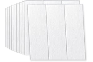 Camiraft 3D Wall Panels White Oak Waterproof Self-Adhesive Wood Panels for Walls Wall Sticker Soft Foam Panels 35 * 35cm Original Wood Grain Panelling Ceiling Tiles,40PCS