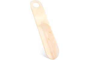 Teepacioka Kunststoff Schuhlöffel, 1er-Pack Shoe Horn, 18,7 cm Lang Mini Schuhanzieher, Kurzer Schuhhelfer mit Wandhalterung - Hellgelb