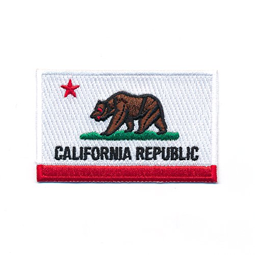 60 x 35 mm USA Kalifornien Sacramento California Flagge Patch Aufnäher Aufbügler 0969 B
