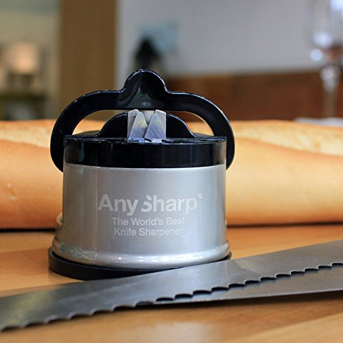 AnySharp Pro Messerschärfer (Metall) mit Saugnapf, Gebürstetes Metall - 8