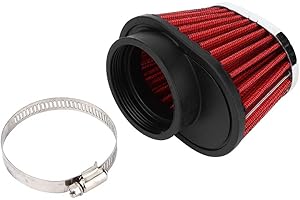 Filtre à air de moto, Universel accessoire de filtre d'épurateur de moteur de tête de champignon Rouge 51 mm 55 mm 60 mm (55MM)