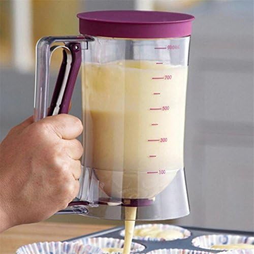 Pancake Dispenser Funnel, Cake Batter Dispenser, 900 ML DIY Cupcake Pancake Dispenser Funnel Measuring Cup,Bakeware Dispenser for Cream Mix Muffin Mix Crepes Donuts, Kitchen Mould Accessory Gadgets