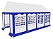 Produktbild Stagecaptain Bavaria 4x8m Partyzelt (ca. 50 Personen/ca. 6 Biergartenganituren, robustes, windstabiles Gestänge, fixierbarer Eingang mit Reißverschlüssen, Kantenschutz) weiß-blau