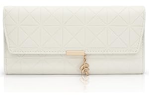 GOUNNU Carteras Largo de Mujer Largo Monedero con Bolsillo Monedero Billetera de Mujer de Gran Capacidad de PU Cuero Bolso de la Señora con 9 Compartimentos para Tarjetas de Crédito (B-Beige)