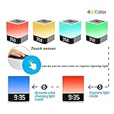 Nachttischlampe, S7 SEVEN Bluetooth-Lautsprecher Berührungssensor Atmosphere Beleuchtung Dimmbar RGB Farbwechsel Nachtlicht mit Musik-Player, Wecker Intelligente Voice-Erinnerung - 2