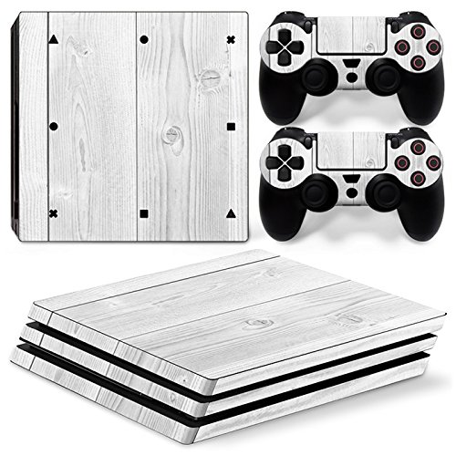 Preisvergleich Produktbild Mcbazel Pattern Series Decals Vinyl Haut Aufkleber für PS4 Pro (Weiße Holzmaserung)