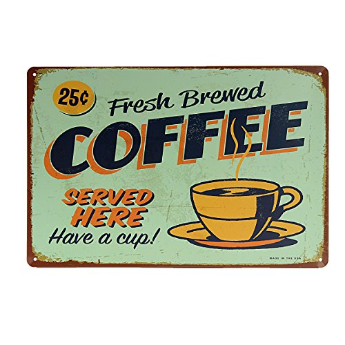 KING DO WAY Wanddeko Metallschild Blechschild Kaffee "COFFEE" Antik-Stil Retro Deko Für Café