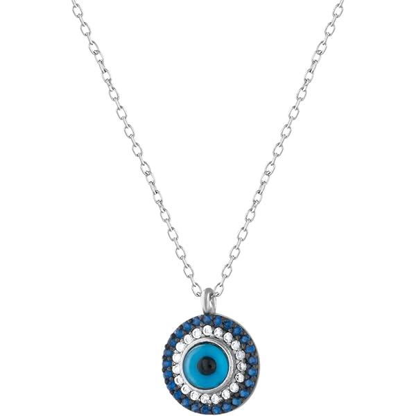 MYSTIC JEWELS By Dalia - Collana Contro Il malocchio, in Vetro e Argento Sterling 925, con Occhio di Turco in filigrana (Forma degli Occhi
