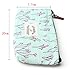 Leegoal Elegant Canvas Pastorable Floral Pen Pencil Pouch with Zipper Closure,Light Blue and Pink