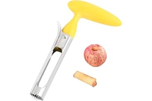 YAVO-EU Levatorsoli per Mele, Mela o Pera Core Remover Strumento con Manico e Lama Seghettata in Acciaio Inossidabile, Togli Torsolo Mela Per La Casa e La Cucina (Giallo)