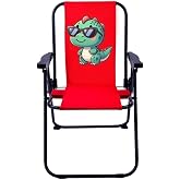 EXENT Baby Dinazor 2-6 Yaş L&Uuml;X &Ccedil;ocuk Piknik Sandalyesi-Mini Kamp Sandalyesi-KIRMIZI