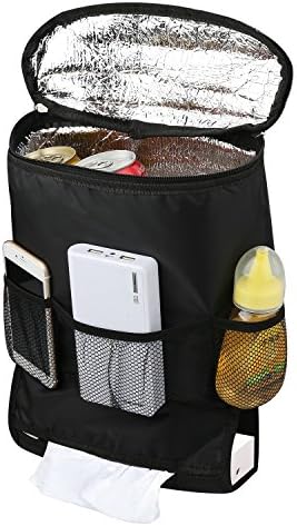 Potentcera Car Seat Back Storage Bag Insulation Multi-Pockets Travel Pouch Water Drinks Bottle Holder