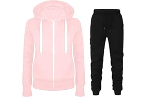 HAOLEI Tuta Sportiva Donna Completa Invernale Elegante Cotone Felpa con Cappuccio con Zip e Pantalone Due Pezzi Curvy Jogging Completo Palestra Leggero Tracksuit Fitness Tuta Felpata Tute da Ginnastica