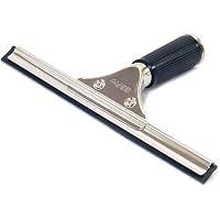 Raclette En Inox Pour Vitres Et Douche - Lame Inox, Poignée Confort, Crochet De Rangement Inclus