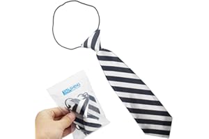 TAOSHENG Fashion One Size Kids Elastic Tie, 29CM Length Modern Stripe Pre-Tied Children Necktie for Boys Girls Wedding Graduation School Uniforms