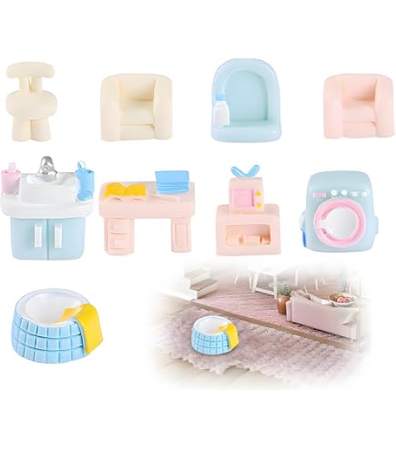 11 pezzi ornamenti per mobili da giardino fatato, set di tavolo e