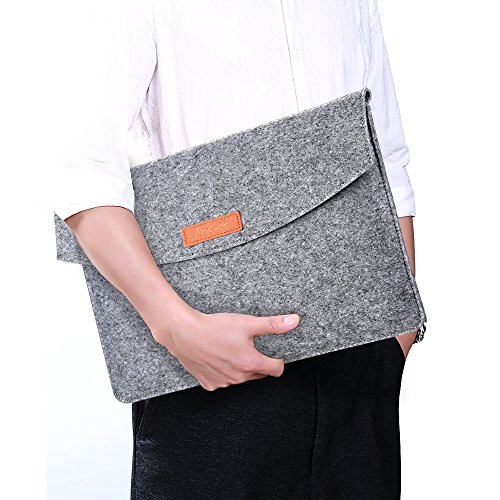 ProCase 15 – 15.4 Inch Schutzhülle Filz Laptop Sleeve Tasche, 15 Inch Macbook Pro Retina andere Chromebook Ultrabook Notebook (Grau) - 8