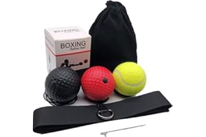 JGR SELECT Pelota de Boxeo Reflejos – con Diadema, 3 Niveles de Dificultad – para Reacción, Velocidad, Agilidad, Coordinación, Reflejo, Habilidades de Lucha – Adulto, Niño