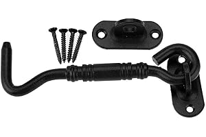 SMANDY Edelstahl Kabinenhaken Türriegel Schwarzes Sichthaken Schiebetürklinke mit Montageschrauben für Schiebetürfenster