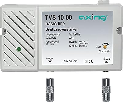 Axing TVS 10-00 wideband amplificateur pour petit réseaux terrestres (FM, TNT) et cable tv (DVB-C)
