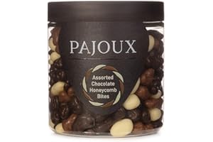 Pajoux Assorted Chocolate Honeycmob Bites (Small) 190g | Dark and White Chocolate Covered Honeycomb - Chocolate Coated Honeycomb - Chocolate Gift - Palm Oil Free - Chocolate in a Gift Jar
