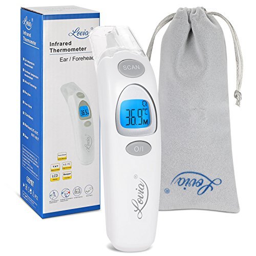 Preisvergleich Produktbild Fieberthermometer, Lovia Professionelle Ohrthermometer Babypflege, Digital Thermometer mit blauer Hintergrundbeleuchtung für¨¹r Erwachsene und Kinder Baby - ISO / CE-zertifiziert