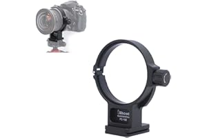 iShoot Pierścień do montażu statywu, uchwyt obroża obiektywu kompatybilny z Nikon PC NIKKOR 19 mm f/4E ED Soczewki odchylane, wbudowana Arca-Swiss typ 50 mm szybkozłączka z otworami na śruby 1/4 i 3/8
