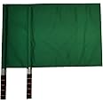 Stormflag 2pcs Sports Referee Flags with Pole Foam Handle Football Hand Flags Rugby Linesman Flags Referees Assistant Equipments Small Signal Flag Stainless Steel for Sports Competition(Green)