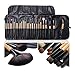 LyDia® Professional 24pcs Natural Wooden handle Black/brown Make Up Brush Set with Case
