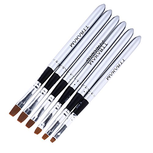 MAKARTT®Detachable UV Gel Brush Set Painting Acrylic Nail Art Design Builder DIY Flat Brush Pen Set