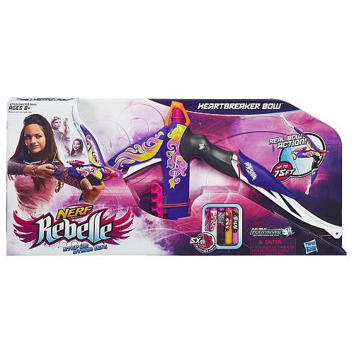 Nerf Rebelle Heartbreaker Bow - Flame Purple Fire - Real Bow Dart Action