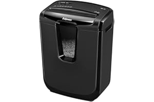 ‎FELLOWES Fellowes Aktenvernichter Powershred M-7C Partikelschnitt (P-4), 7 Blatt Papierschredder, kompakt für Zuhause schwarz