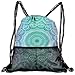 Produktbild RAINNY Drawstring Backpacks Bags,Traditional Mystical Oriental Mandala Yantra Sacred Geometry Pattern,5 Liter Capacity,Adjustable