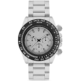 Ticarto Erkek Kol Saati, 45mm Metal Kasa, &Ccedil;elik Kordon, Quartz Mekanizma, Siyah, D&uuml;z Cam