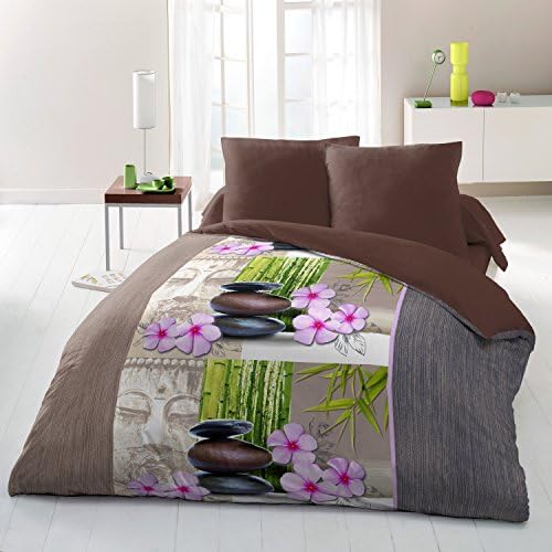 Home Passion 60656 Zen Buddha Luxury 3-Piece Duvet Cover, Microfibre, 220 x 240 cm, Multi-Coloured