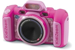 VTech - KidiZoom Duo FX Rose, Appareil Photo Numérique Enfant, Photo, Selfie, Vidéo, Écran Couleur, Studio BD, Filtres et Effets Rigolos, Cadeau Enfant de 4 Ans à 12 Ans - Contenu en Français