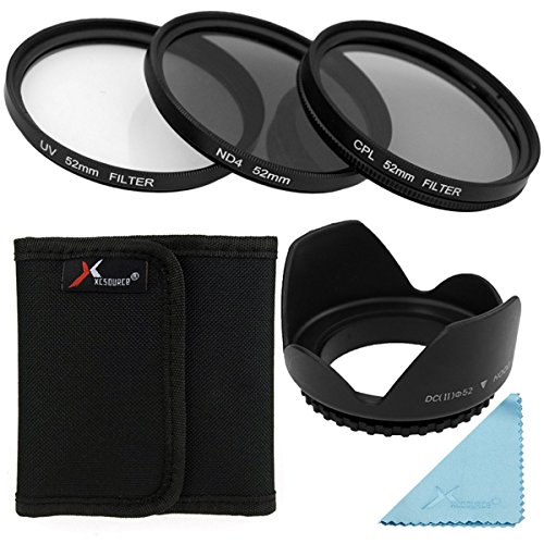 XCSOURCE   UV CPL Filtre ND4   parasoleil 52mm Pour Nikon D7100 D7000 D5200 D5100 D5000 D3200 D3100 D3000 D90 D80 D70 D60 D50 D40 D300 Canon EOS 5D Mark 5D2 5D3 6D 7D 70D 60D 700D 650D 1100D 1000D 600D 50D 550D 500D 40D 30D 350D 400D 450D 30D 10D 100D Rebel XS XSi T5i T4i T3i T2i T1i T4 T3   Toute cam  ra avec filetage de l objectif de 52mm  Assurez-vous que le diam  tre de l objectif de votre appareil photo est de 52mm  LF281