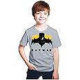 Superhero T-Shirt for Kids Boys (Style-Bat-Grey)