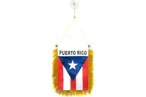 AZ FLAG - Wimpel Puerto Rico - 15x10 cm - Portoriko Mini Flagge 10 x 15 Cm - Auto Pennant Spezielle Auto
