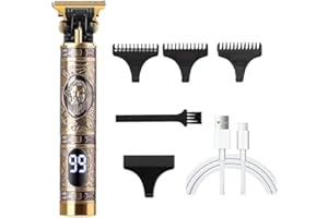 LAZY LADY Cortapelos Hombre Profesional,Cortadora Eléctrica de Pelo, Maquina de Afeitar Inalámbrica LED Pantalla, Carga USB, para Barba