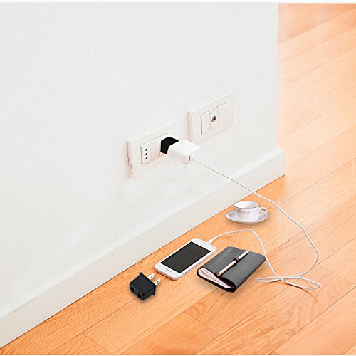 Bystep 6x Reisestecker Adapter DE / EU socket auf US 2Pin Stecher, Univeral Reise Steckdosenadapter für Amerika Kanada Japan China Mexiko Thailand Taiwan Brasilien Philippinen etc, Schwarz Reiseadapter - 6