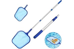 NJDT Pool Skimmer Swimming Pool Leaf Cleaning Net Fine Mesh Skimming Pool Net with 4 Foot Adjustable Telescopic Aluminium Pole Suitable For Swimming Pool, Garden Pond,Spas & Hot Tubs