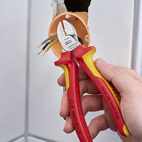 KNIPEX 70 26 160 Seitenschneider, bündiges Schneiden bis Ø 4,0 mm, isoliert und VDE-geprüft, 160 mm - 5