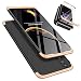Produktbild Huawei Honor 8X Handyhülle, LaiXin Huawei Honor 8X Hülle mit Tempered Glas Schutzglas 360 Grad Case Schutzhülle PC Plastik Cover Kratzfeste Stoßdämpfende Bumper - Gold/Schwarz