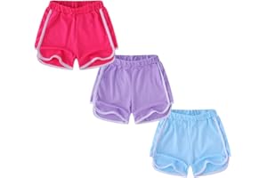 Allmeingeld Girls' Dolphin Shorts for Active Sports 3 Pack Set Multi Solid Color 3-10 Years