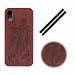 Produktbild iPhone XR Hülle Holz, MingKun Wood Thin Handy Case Cover für iPhone XR 6.1 Zoll Holzhülle Handyhülle Schutzhülle - Tintenfisch Carp