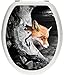 Produktbild Pixxprint 3D_WCs_7590_32x40 schöner Fuchs im Baumstamm als Toilettendeckel Aufkleber, WC, Klodeckel, gläzendes Material, Schwarz/weiß, 40 x 32 cm